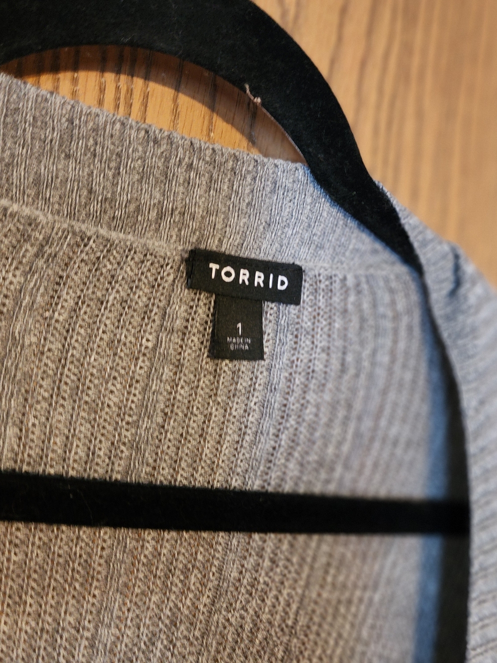 Torrid Gray Long Open-Front Ribbed Cardigan Duster - Picture 5 of 6